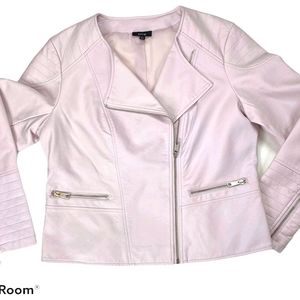 Perfect soft pink, Faux Leather Moto Jacket